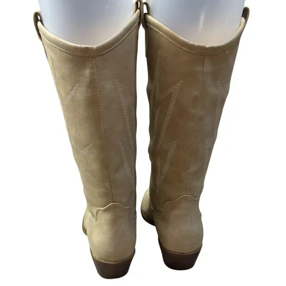 Dirty Laundry Josea Cowboy Boot Women's Size 8 Mid Calf Soft Shaft Cream New - Picture 4 of 11